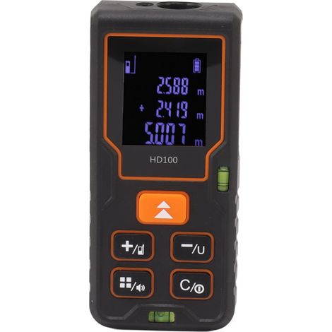 Télémètre laser de haute précision, télémètre portable pour le génie civil, la construction et le travail du bois, portée de 100 m / 328,1 pi (1/5)