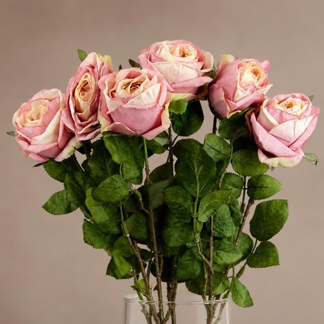 Pack of 6 x 70cm Artificial Light Pink Rose - Premium Quality (1/5)