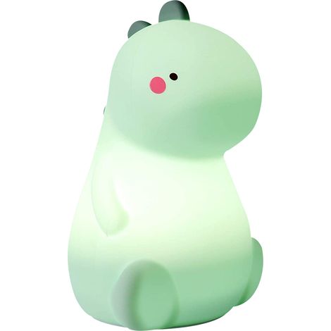 Lumière de nuit LED dinosaure pour enfants, veilleuse en silicone changeant de couleur avec capteur tactile, lampe de chambre bébé. (1/5)