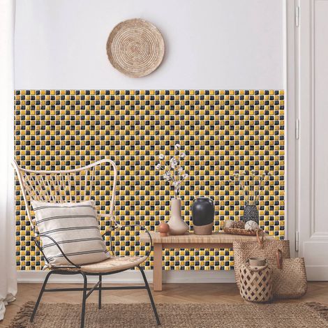 Lot de 10 stickers mosaïque carrés auto-adhésifs imitation brique 3D pour la décoration de la cuisine et de la salle de bain (1/5)