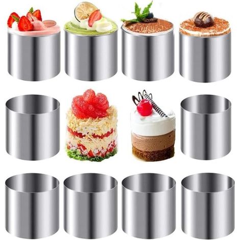 Aros para mousse de acero inoxidable - Utensilios de repostería - 10 piezas - Cocina (1/5)