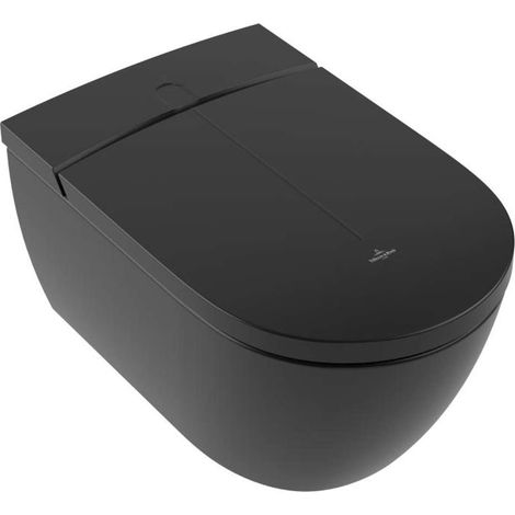 Villeroy & Boch ViClean - Bidet elettronico con ceramica, Rimless, CeramicPlus, SoftClosing, Pure Black V0E200R7 (1/5)