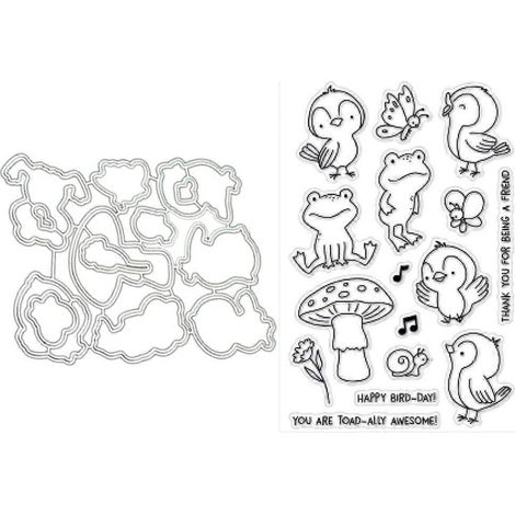Klarer Stempel mit Cartoon-Tieren und Stanzform, exquisites Set aus transparenten Stempeln und Stanzteilen