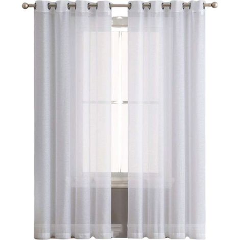 HOXILEELEO - Ensemble de 2 Rideaux en Voile 134x160cm - Double Panneau en Tulle avec Oeillets - Draperies Modernes et Douces pour Décoration (1/5)