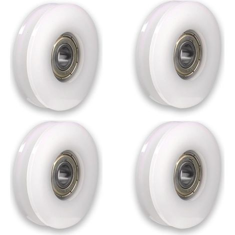 Lot de 4 roulettes en nylon avec rainures Pour portail coulissant, barres d'angle, tiroirs5x30x6mm (1/5)