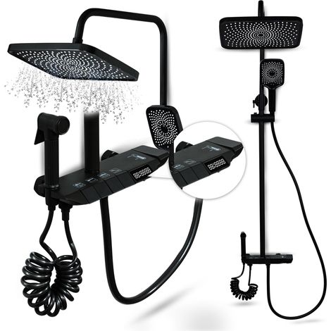 Juego de ducha Heckermann LS06 negro (1/5)