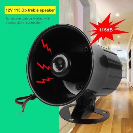 Sirene Alarme Exterieure, SystèMes SéCurité Alarme Pour La Maison 110Db Dc 12V Fil Sonore Klaxon SirèNe Haut Parleur SystèMe (1/4)