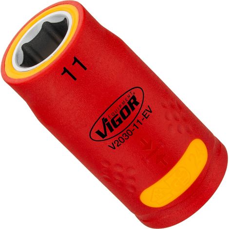 VIGOR Steckschlüsseleinsatz, EV, 3/8 (10 mm) Vierkant hohl, Außen Sechskant Profil, SW 11 mm (1/2)