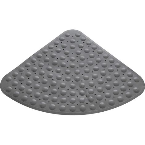 Tappeto doccia antiscivolo angolare in PVC grigio 54x54 cm (1/5)
