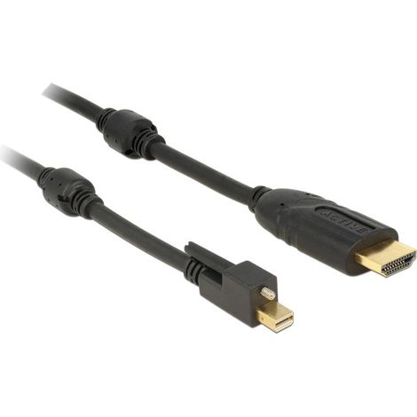Cable mini DisplayPort 1.2 macho con tornillo HDMI macho 4K Activo negro 2 m