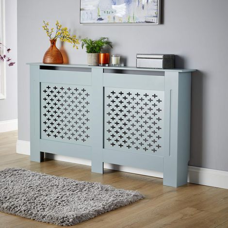 Large Grey Radiator Cover MDF Wooden Home Decorative Modern Furniture Design (1/5)