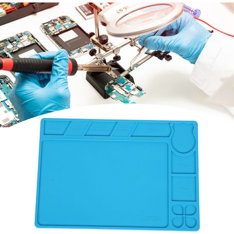 Hochtemperatur-Magnet-Isoliermatte für Werkbänke, beständig gegen Heißluftpistolen und Lötkolben, hitzebeständige Matte für Handyhalterungen, rutschfeste Silikon-Tischmatte (1/5)