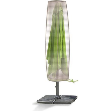 Housse de protection pour parasol droit jusqu'à Ø 4 m – Dimensions Ø 25 x H.200 cm – Imperméable et résistant aux UV – Installation rapide – Jardideco