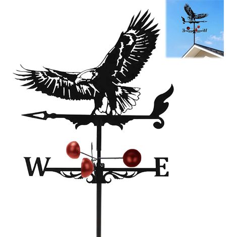 3D Metal Weather Vane with Flying Eagle for Garden Farm Yard Chicken Coop Patio Outdoor Decoration (1/5)