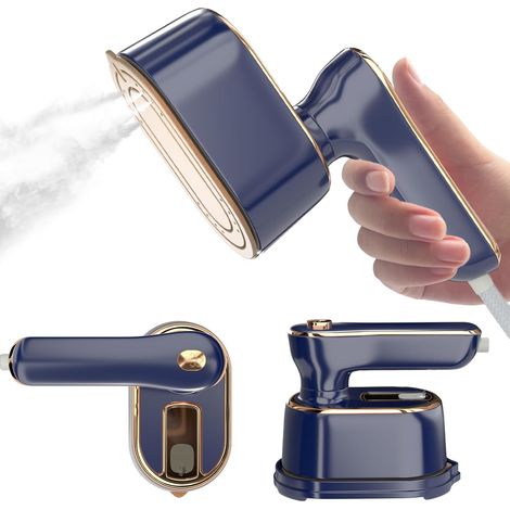 Fer vapeur voyage bleu portable, mini défroisseur compact, soin vêtements, anti-plis maison dortoir voyage (1/5)