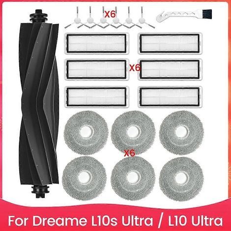 Pièces et accessoires pour Dreame L10s Ultra / L10 Ultra : brosse principale, brosse latérale, filtre HEPA, chiffon de nettoyage, pièce de rechange (1/5)
