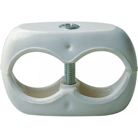 Abrazadera doble de tubo flexible 13x13 mm plástico (Por 100)