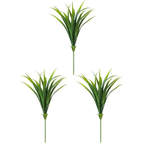 Pianta di erba realistica con paletto di sostegno, pianta artificiale - Verde 3