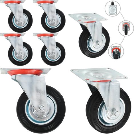 Roulettes pivotantes 4 pcs 100 mm - Roulettes Pivotantes - Roulettes De Meuble - Chariots Mobiles - Accessoires De Rangement - Roues Industrielles - Home & Living