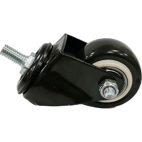 Satz mit 4 universellen Bürostuhlrollen, 2 Zoll, M8x25 mm, 463 lbs, hochbelastbar, bestehend aus 2 Rollen mit Bremse und 2 Rollen ohne Bremse, geeignet für alle Bodenarten. (1/5)