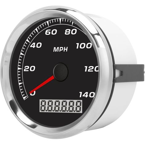 Compteur GPS 3,3 pouces 140 MPH, odomètre écran LCD rétroéclairé rouge, étanche IP67, universel pour voiture (1/5)