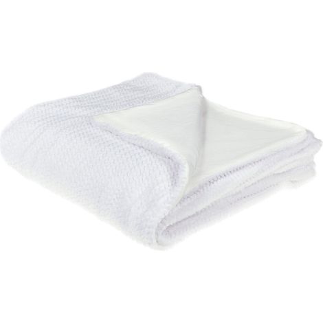Coperta copriletto in morbida pelliccia bianco 200 x 220 cm Bjas