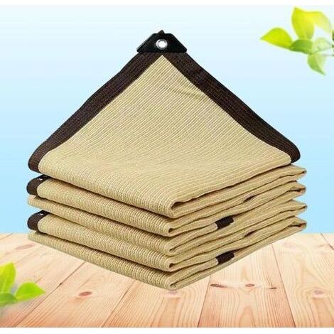 Rete ombreggiante BUNTHAUS per giardino, vela ombreggiante rettangolare 6x4 m, telo ombreggiante traspirante con occhielli, traspirante per patio, giardino, pollaio, beige (1/5)