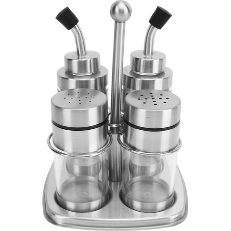 Récipients d'assaisonnement en acier inoxydable 304, 4 pièces, Pot à condiments, ensemble de pots à épices pour la cuisine (1/5)
