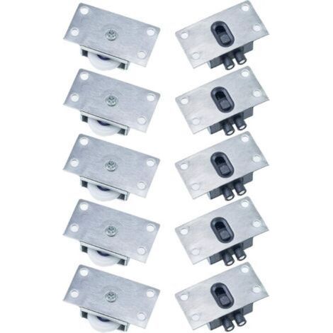 5 Pairs Sliding Door Roller Wheels for Window Furniture, Anti-rust Silent Not Easy to Wear for Wardrobe Closet Window (Silver) (1/5)