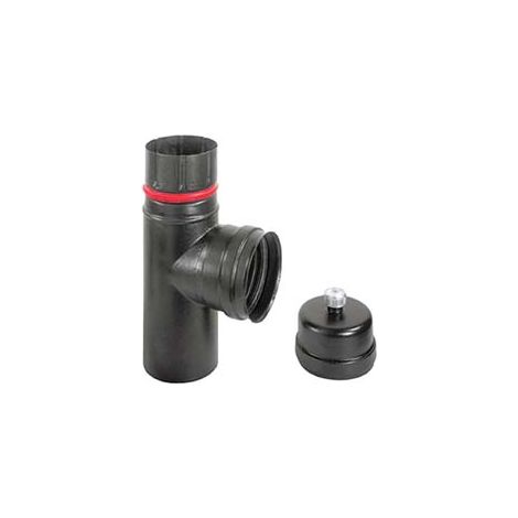 RACCORDO A T M/F PER STUFE A PELLET NERO OPACO ALA PELLET ECO  M/F ø mm.80    ALA