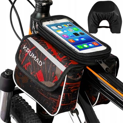 Bolsa para bicicleta, alforja, soporte para bicicleta con funda para teléfono, funda para bicicleta (1/5)