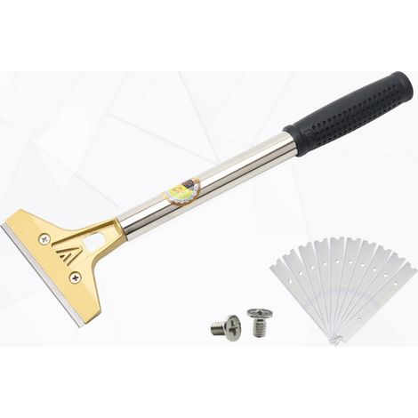Raspador de vitrocerámica con 10 hojas de acero al carbono de 320 mm, para pintura, vidrio, azulejos, papel pintado, pegamento, espejos y vitrocerámica.