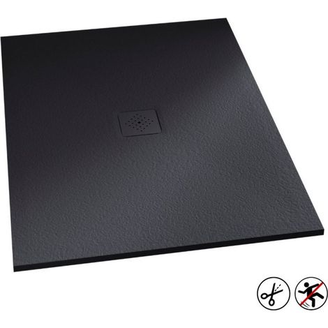 Kinedo – Receveur de douche antidérapant 100 x 80 cm – Biolex robuste – Faible ressaut pour PMR – Installation flexible – Grille d'évacuation assortie (1/3)