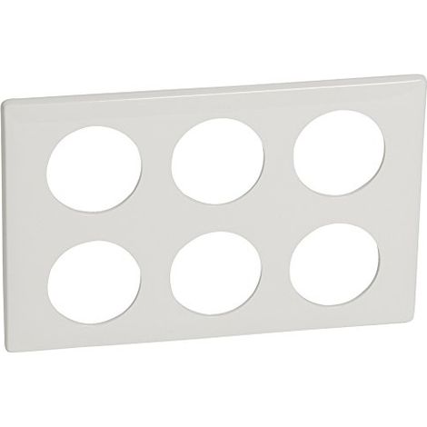 Legrand – Plaque de finition Céliane laquée 2x3 postes – Fixation clip – Pour interrupteurs et prises – Finition blanche élégante (1/7)