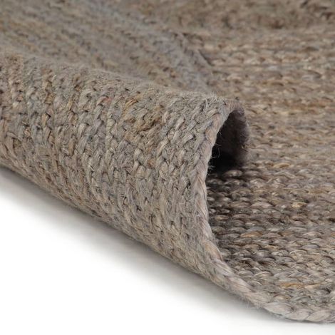 Maison Exclusive - Teppich Handgefertigt Jute Rund 90 cm Grau