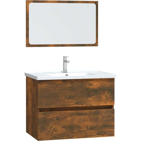 Maison Exclusive - Set de muebles baño 2 pzas madera contrachapad (1/5)