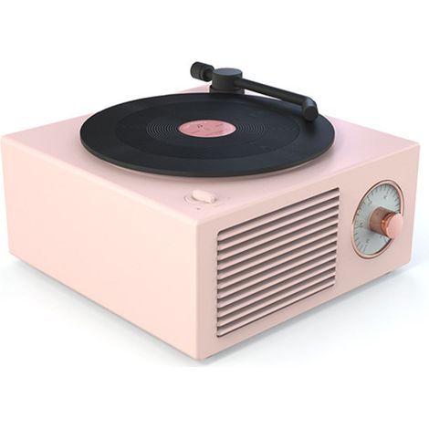 Enceinte Bluetooth Portable - Lecteur Vinyle Rétro - Connexion Sans Fil Bluetooth 5.0 - Autonomie 10 H - Dimensions 112,4 x 105 x 57 mm - 1 Pièce (1/5)