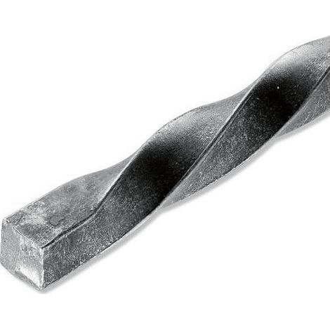 Carré Torsadé Acier Brut, L.1 M X L.1.2 Cm X H.1.2 Cm