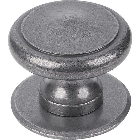 Bouton 47 BOUVET fixe sur rosace pleine - Fer patiné cémenté - 7891 (1/4)