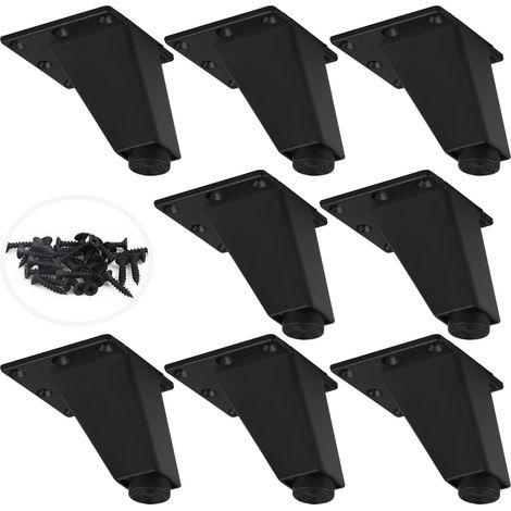 8 Pièces Pieds de Meuble, Pieds de Armoire Pied Commode Métal, Noir (1/5)