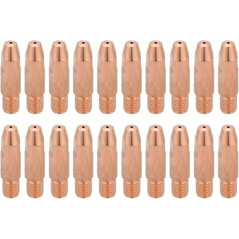 20 Pcs Plasma Consumable Cutting Nozzle Copper Contact Tip M6 for Binzel 24KD MIG/MAG Welding Torch 0.8mm (1/4)