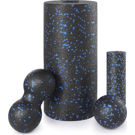 Massage roller set, 4-piece, with large and small rollers, peanut ball and special ball for intensive massage and muscle relaxation (storage bag included) (1/5)