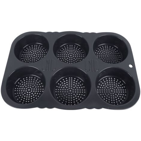 Moule à hamburger en silicone à 6 cavités, moule à pain facile à démouler, ustensile de cuisine - Crezuo