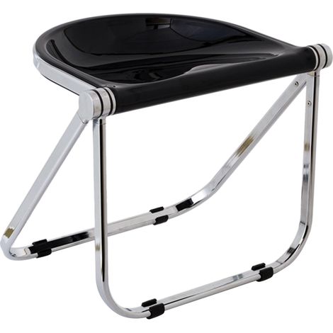 Tabouret pliant design noir brillant, haute capacité de charge, pour maquillage photo salon chambre (1/5)