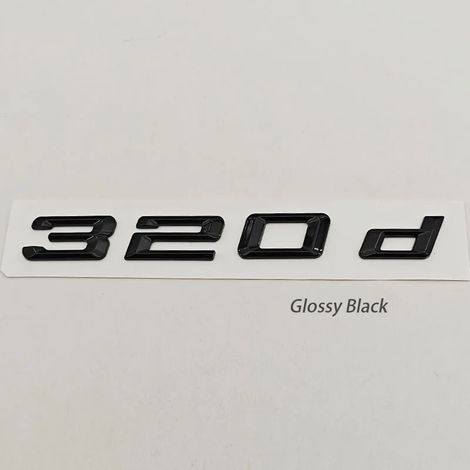 (320d Noir brillant) - Logo autocollant 3D ABS noir mat pour coffre arrière de voiture, compatible avec BMW E90 E91 F30 F31. Accessoires auto. (1/5)