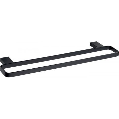 Porte-serviette double en laiton noir NERO 50 x13,2 x2 cm (1/2)