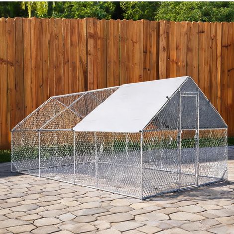 SunJet Poulailler, abri pour poules, Enclos 18 m² acier galvanisé - Réf. HP4EQKQQBKVQ (1/5)