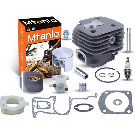 52mm Cylinder Gasket Kit For Husqvarna 61 266 266XP 266SE 166 Chainsaw Big Bore, Cylinder Piston Kit, Guide Plate, Needle Bearing, Cylinder Plug, Bolts, Spark Plug, Intake Manifold, Adapter (1/5)