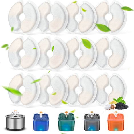 Lot de 12 – Cartouches filtrantes pour fontaines à eau (rondes avec encoche) – Éponges filtrantes de rechange pour chats et chiens (taille universelle) (1/5)