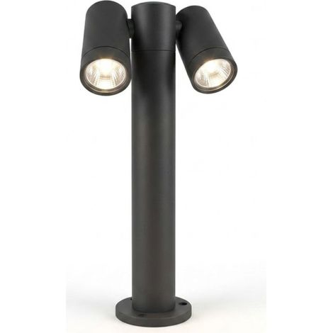Lampioncino moderno top light oslo pa50 pa80 2 ga gu10 led ip65 orientabile alluminio vetro, dimensione altezza 50cm (1/5)